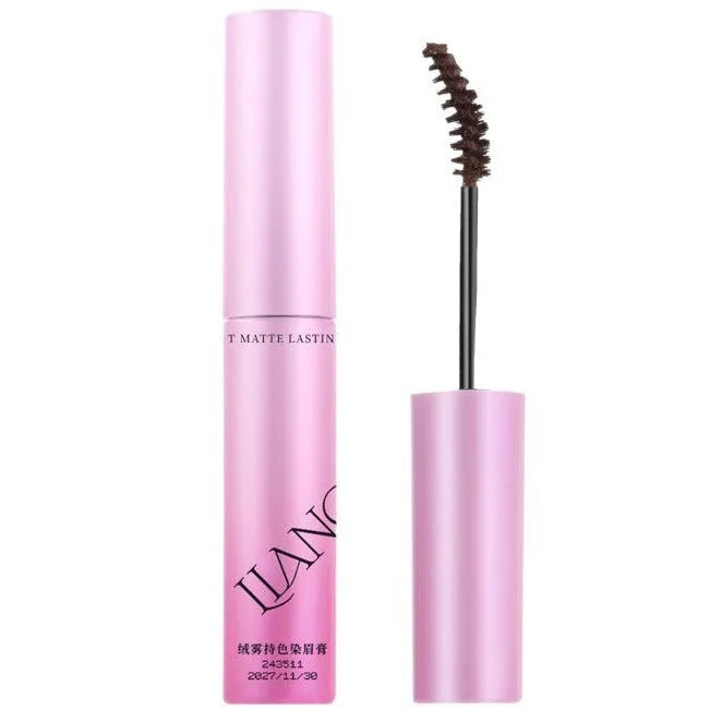 Eyebrow cream product in pencil and powder format showing four natural shade options