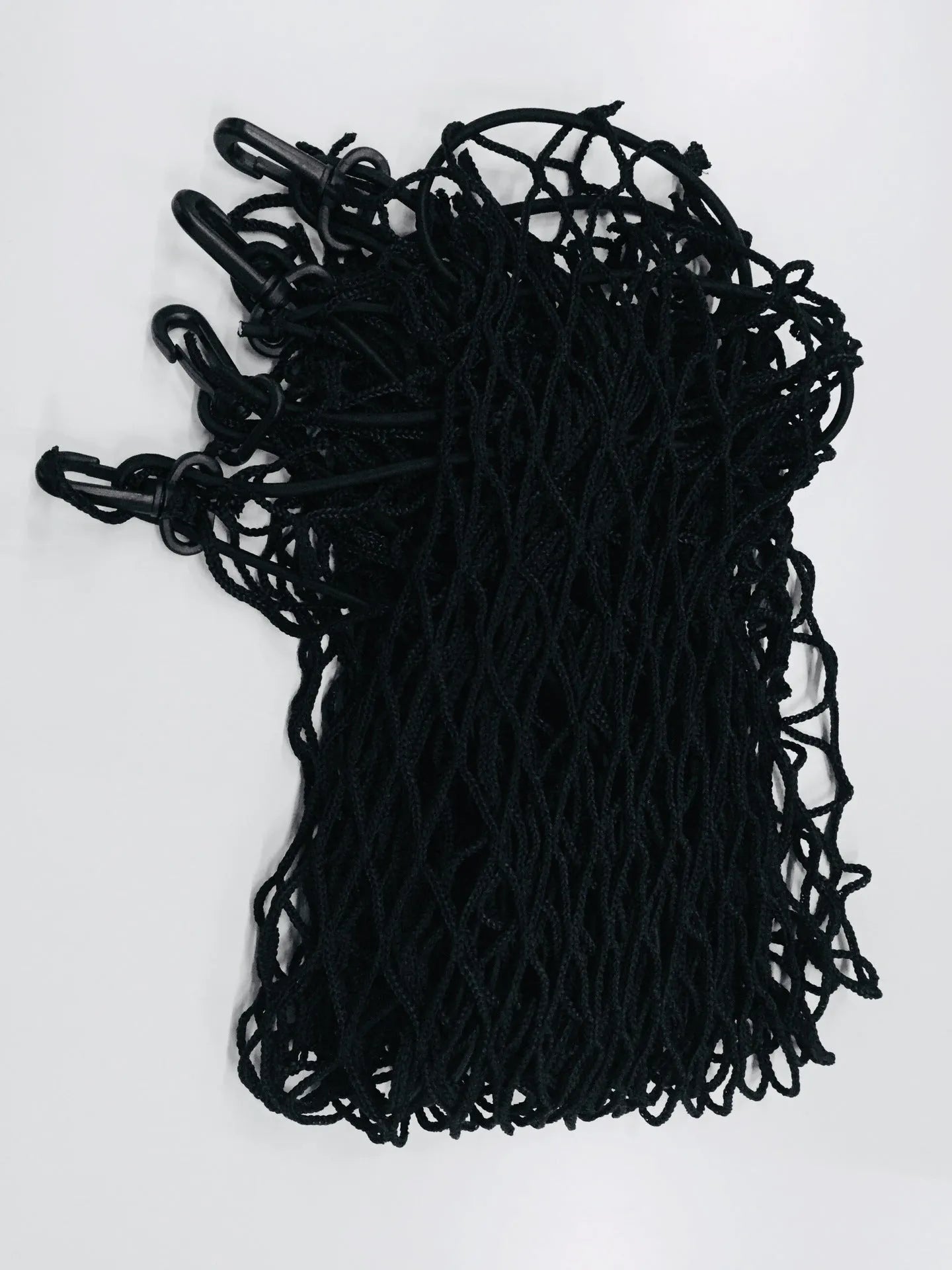 Black mesh dog protective net for car boot, 120cm by 70cm, on white background