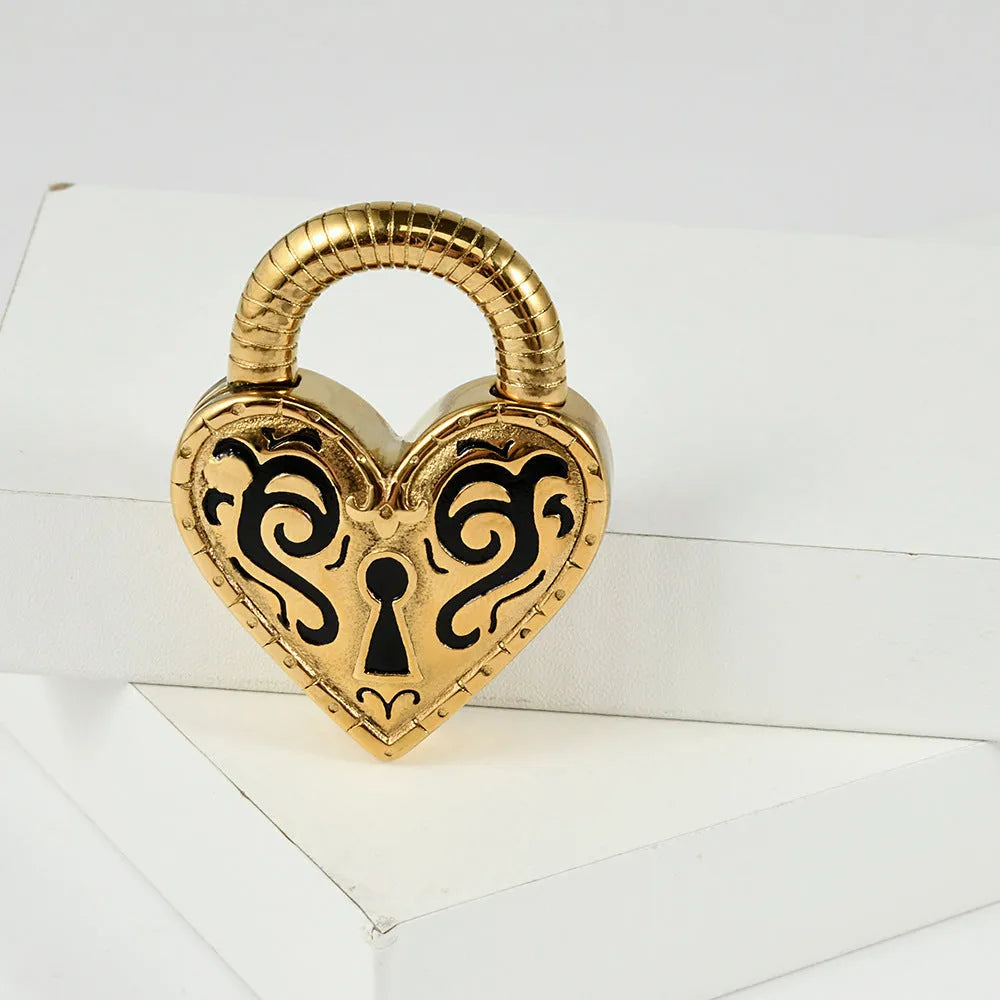 A pair of heart-shaped stud earrings in stainless steel with a choice of gold or steel electroplated colour.
