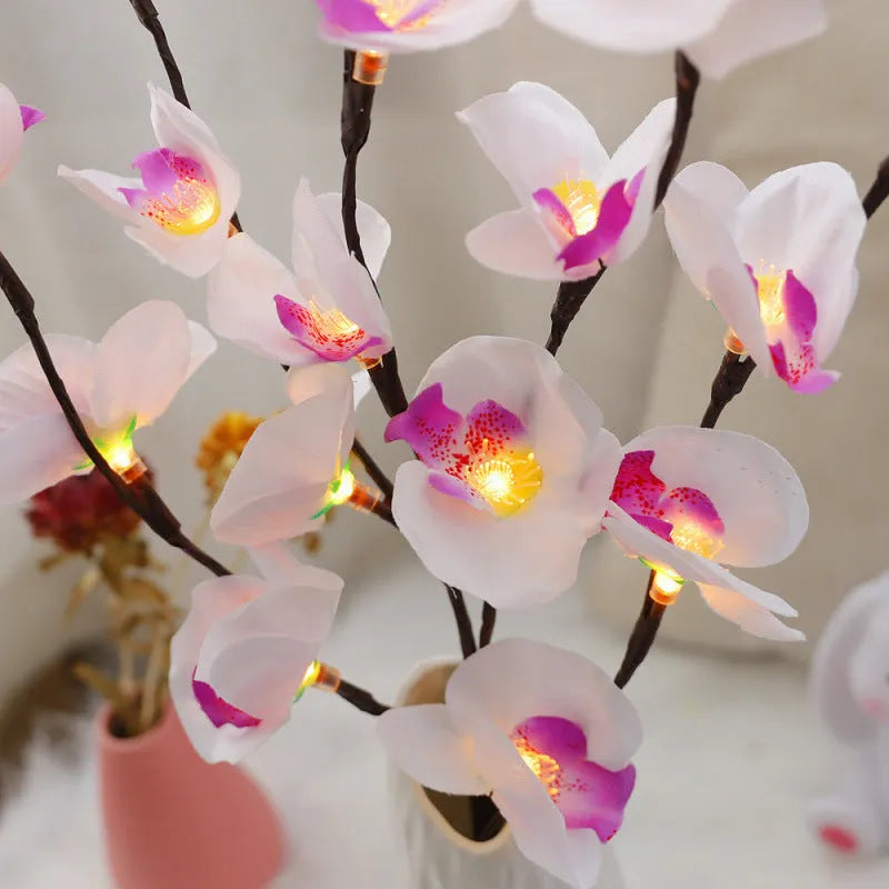 65cm pink LED phalaenopsis branch decorative light with battery operation