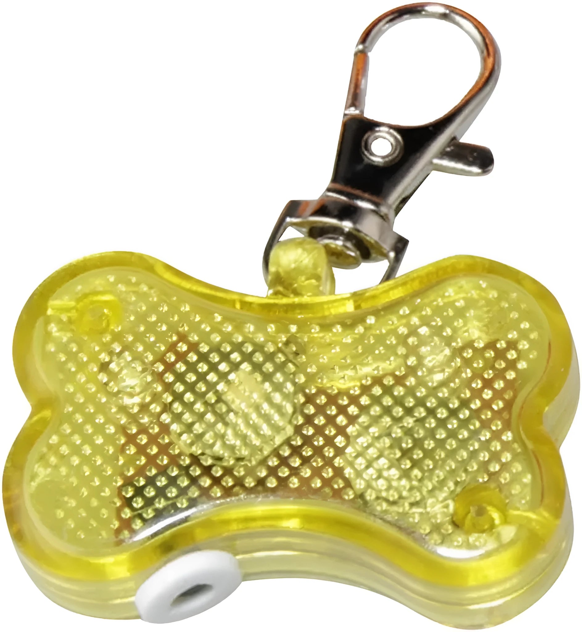Plastic bone-shaped LED pendant for pet collars in multiple colours with three light modes