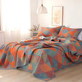 Cotton gauze bed blanket set with plant and flower pattern including blanket and two pillowcases