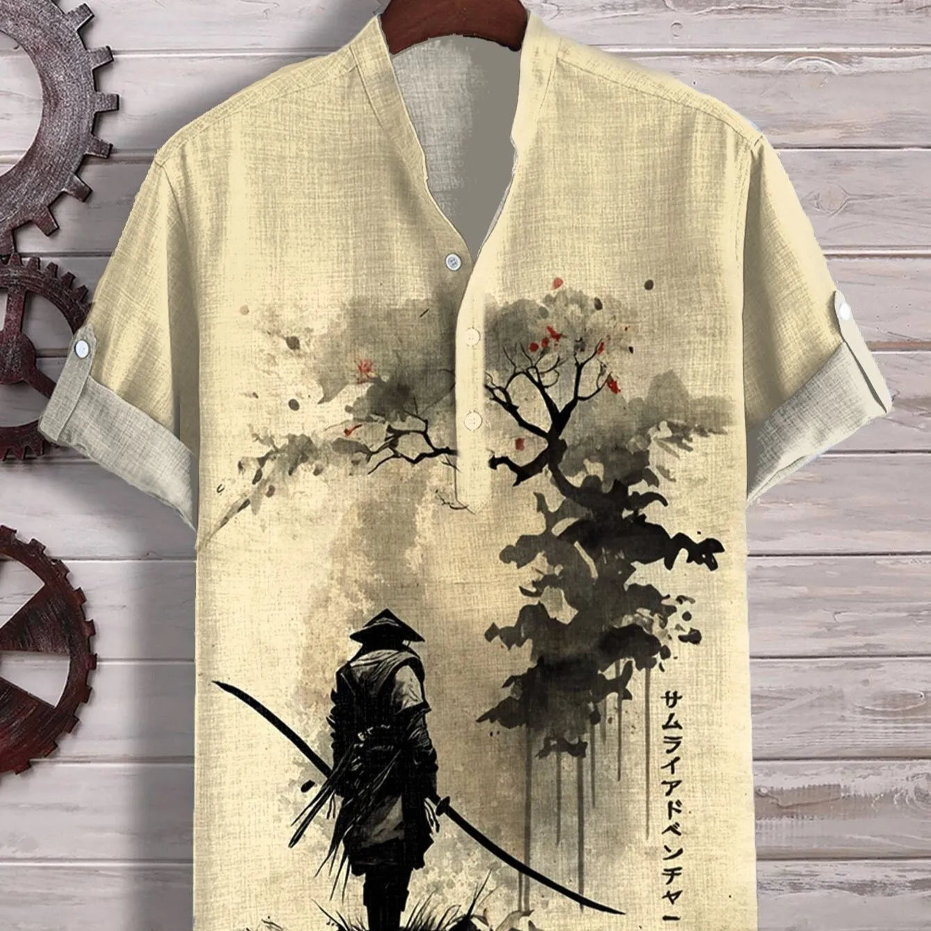 Short sleeve casual shirt with a vibrant 3D digital animal pattern print on the front.