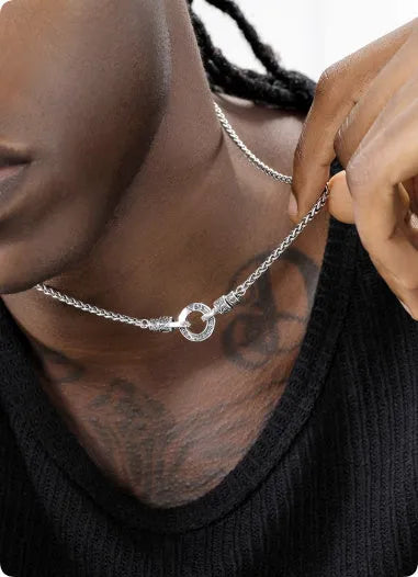 S925 sterling silver clavicle necklace with attached pendant in silver colour