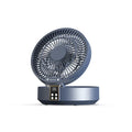 Portable rechargeable folding desk fan with remote control and night light in blue colour