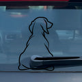 Cartoon dog wiper motion car window sticker showing rear gear animation on glass