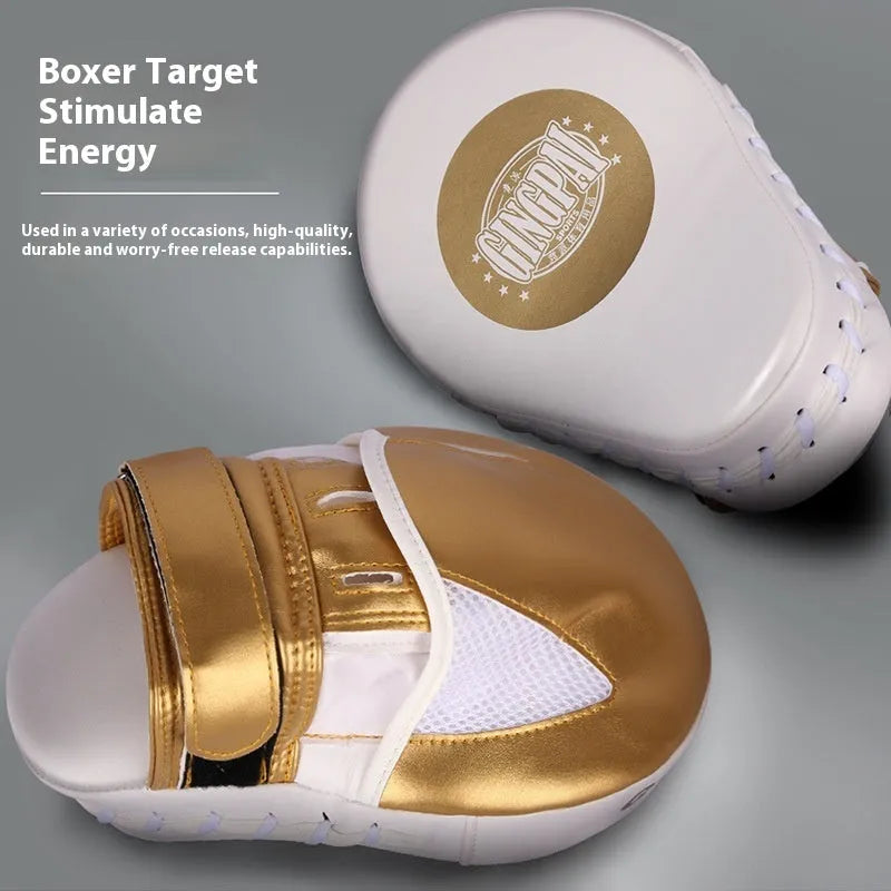 Vertical portable boxer sanda baffle target in gold or green PU leather for martial arts training