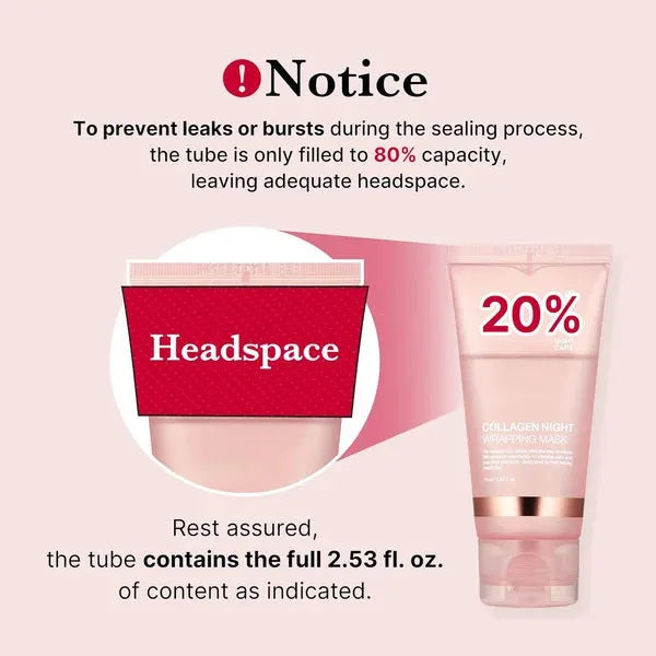 75ml collagen night mask bottle with application brush for evening skincare