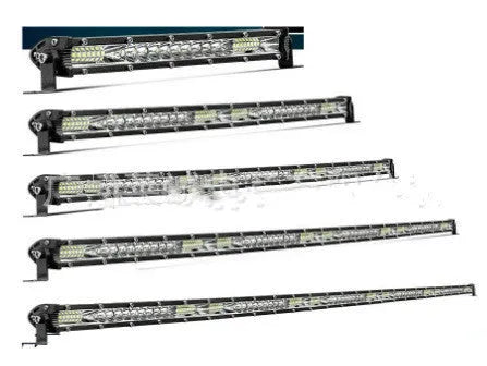 Ultra-thin single row LED light bar for vehicle front bumper or roof.