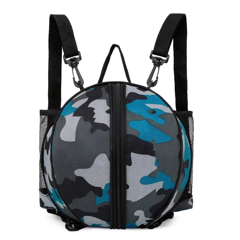 Oxford cloth basketball training bag with shoulder straps showing 9 litre capacity