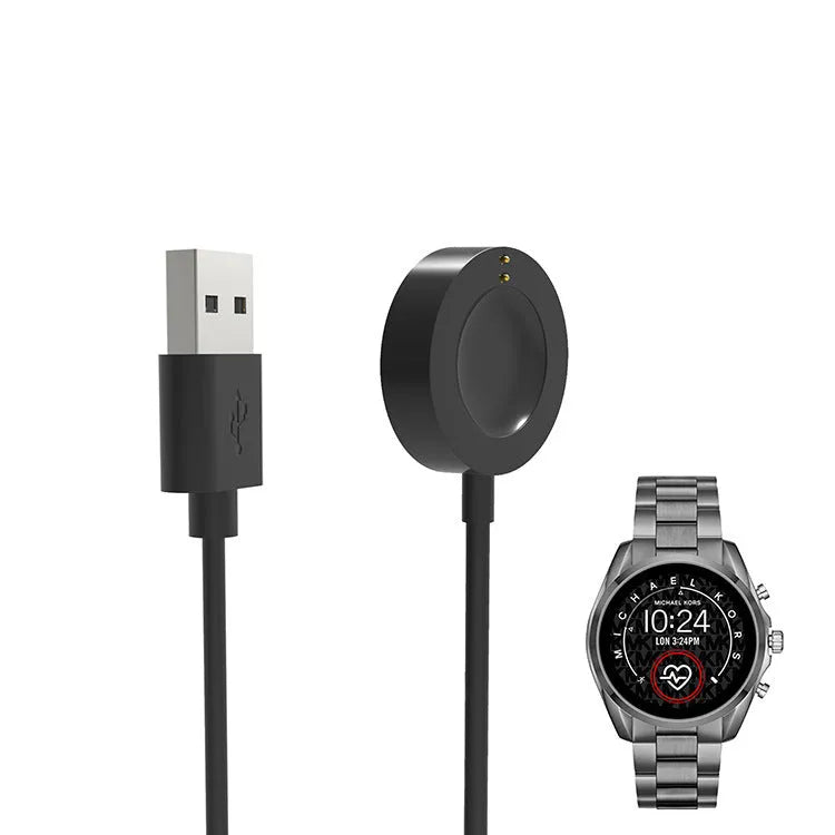 Compact ABS charging cable for Michael Kors smartwatch in white, size 8cm