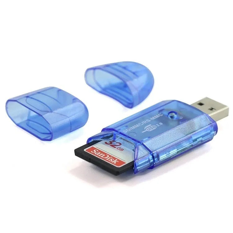 Transparent plastic USB card reader with optional LED lighting for business promotional gifts