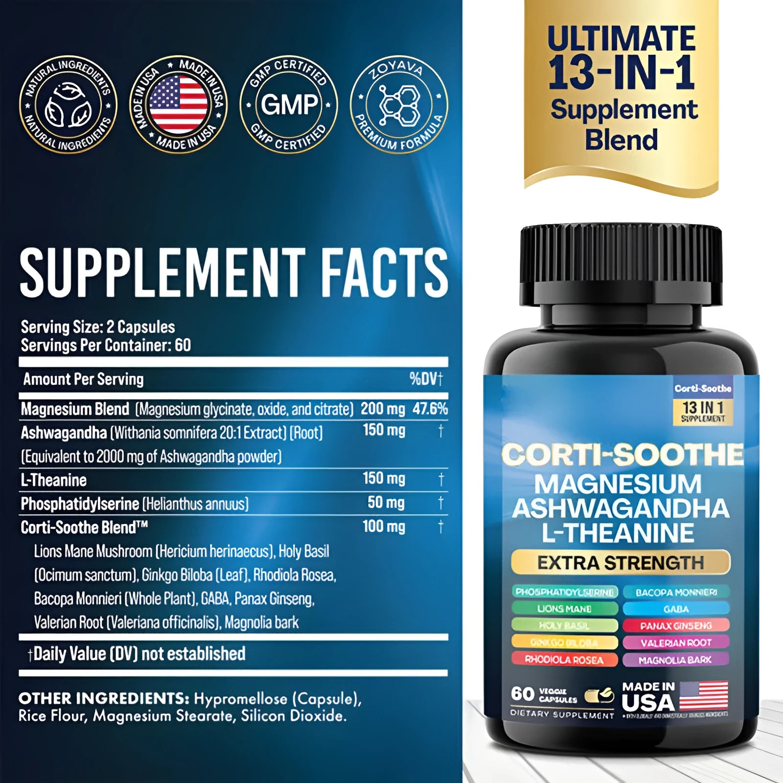 Bottle of 60 South African Drunken Eggplant Magnesium vegetable capsules