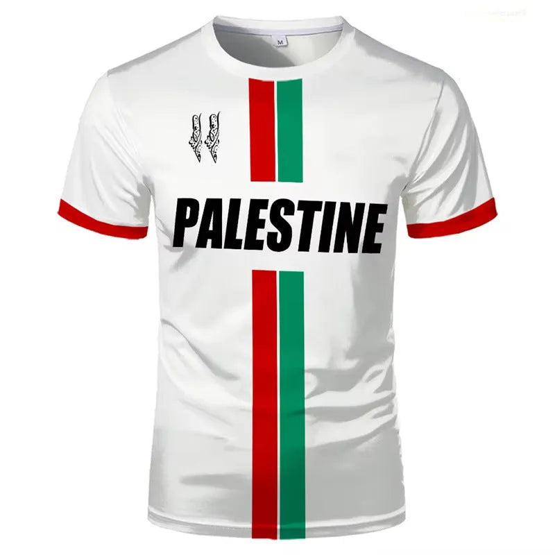 Men's black 3D printed football t-shirt with stereoscopic pattern and half sleeves