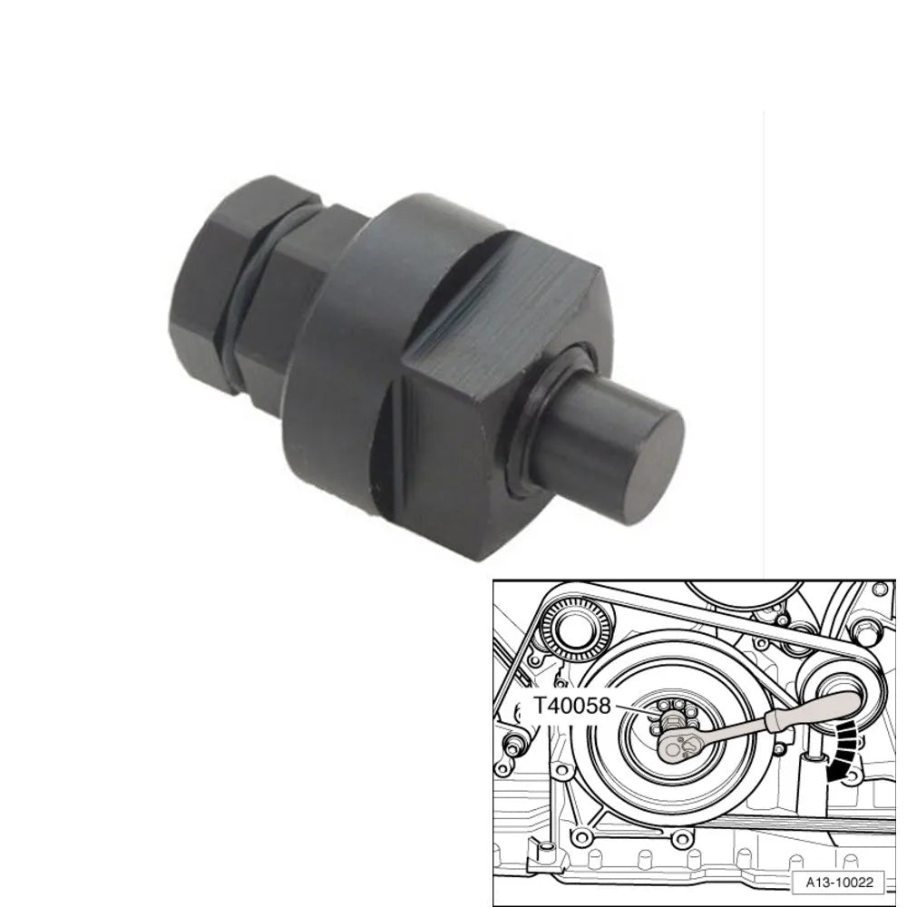 Aodi T40058 crankshaft rotating sleeve adapter with directional arrows for engine timing tool installation
