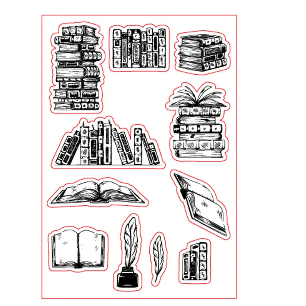 White transparent silicone stamp with seal pattern measuring 11x16cm