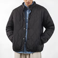 Men's black winter cotton-padded jacket with lengthened 100cm design and loose fit