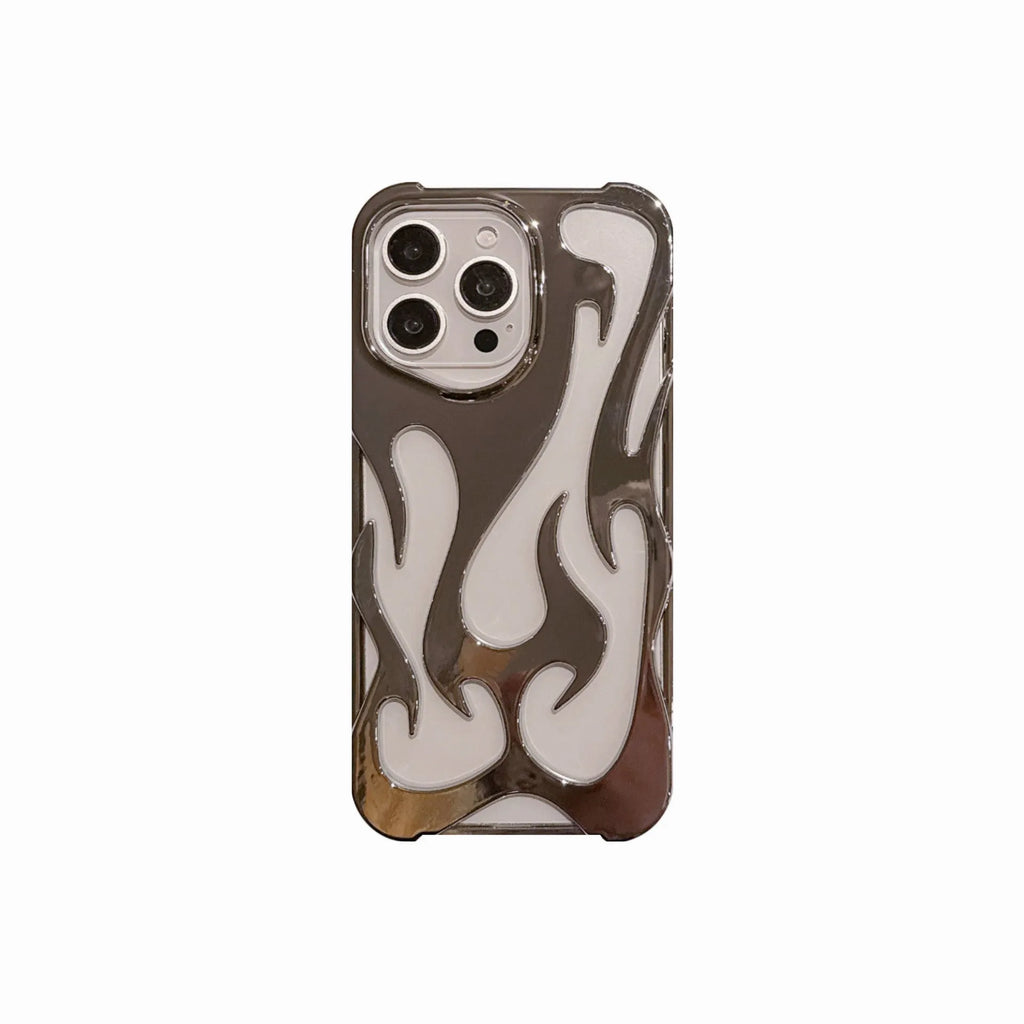 Electroplated hollow flame pattern soft TPU phone case for Apple iPhone in gold colour