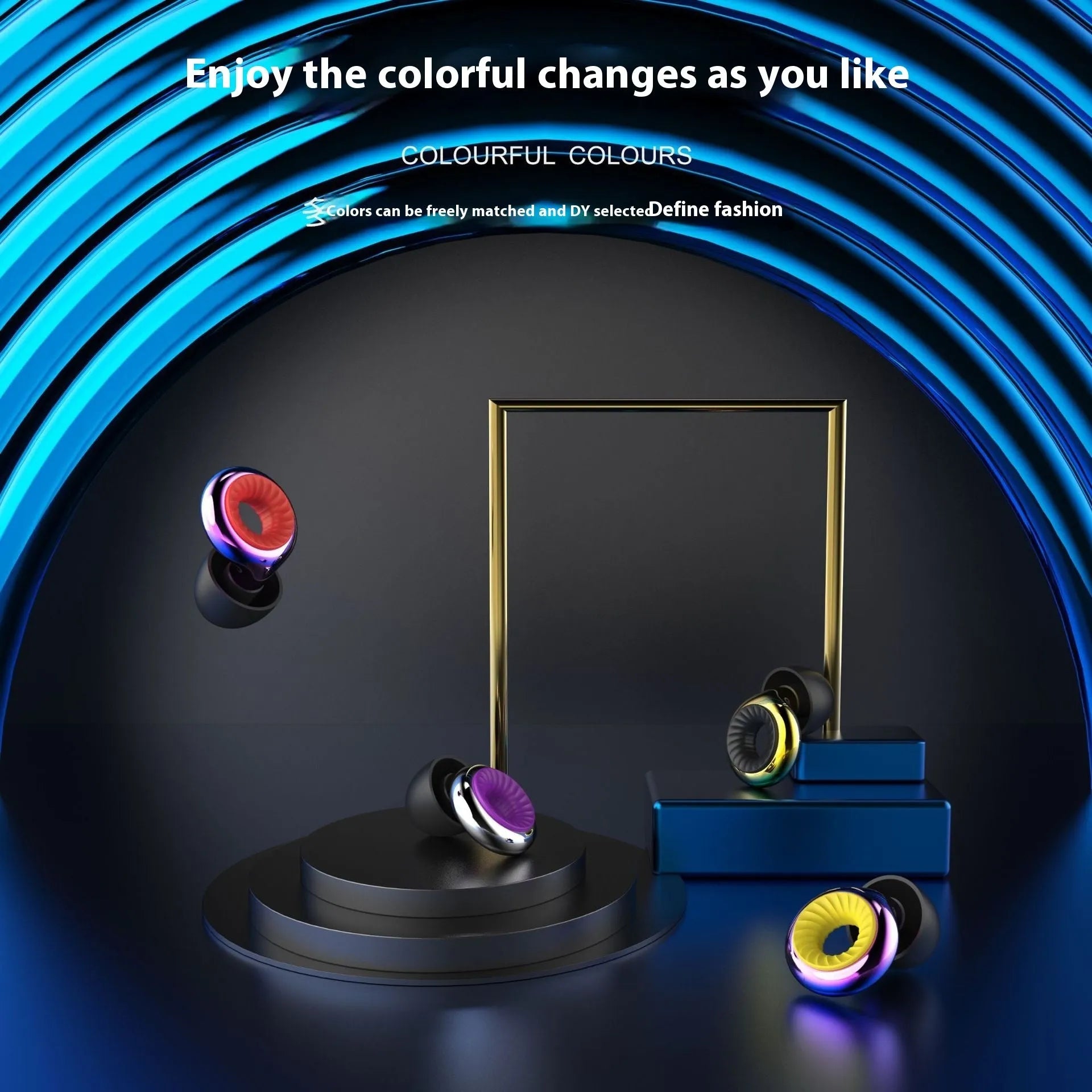 Noise reduction sleep earplugs in gold, silver, transparent, purple, and rose gold colours with storage box