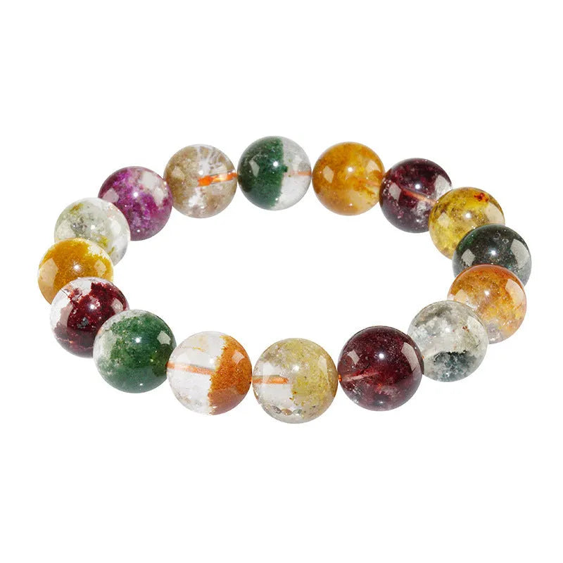 Crystal bracelet with colourful ghost cornucopia design and 10mm spherical beads