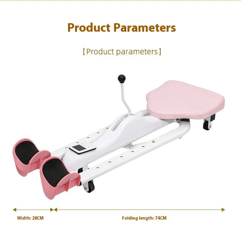 Pink horse leg opener fitness equipment with steel pipe frame for leg stretching exercises