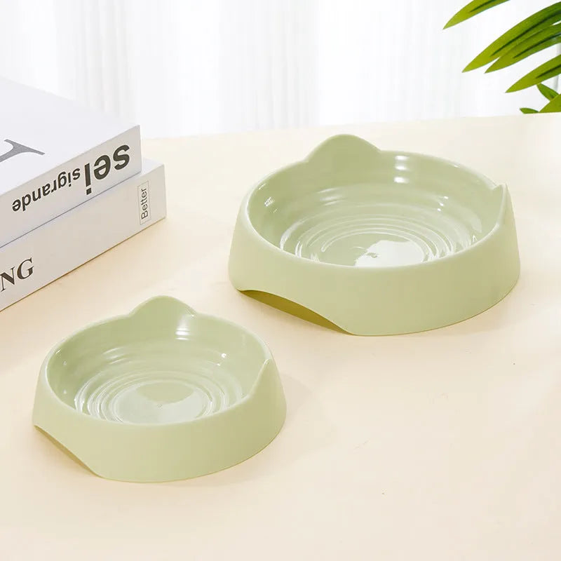 Blue ceramic dog slow feeder bowl with maze pattern for slowing down fast-eating dogs.
