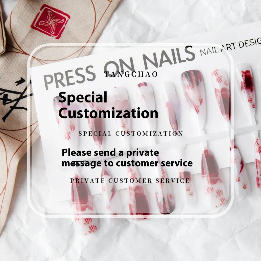 Y2k retro long water drop nail stickers in fission colour with glossy sealing layer, 40 pieces for ladies