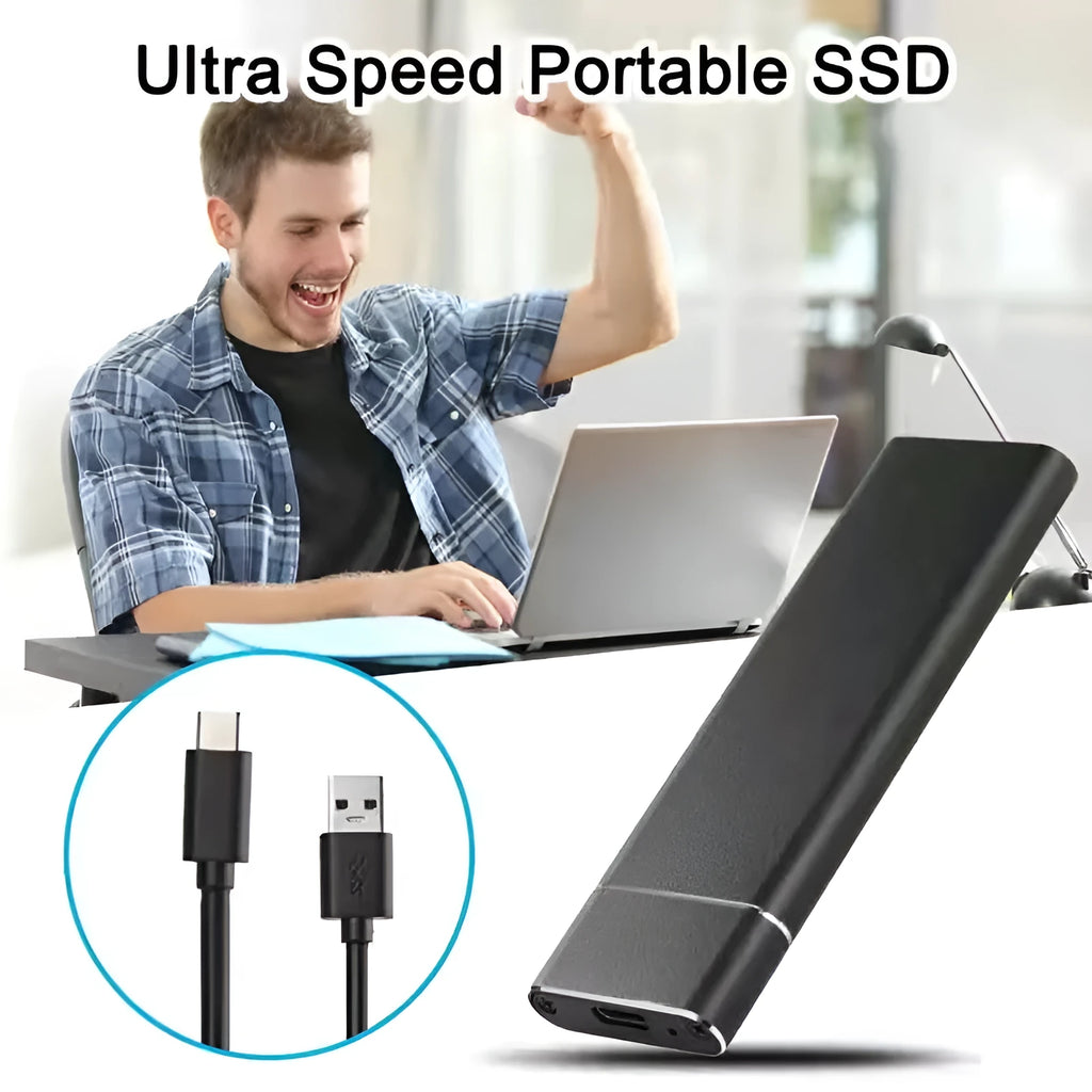 6TB ultra-thin metal SSD mobile hard disk with external power supply, available in five colours.