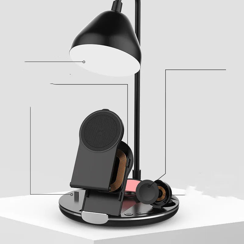 Magnetic folding wireless charger in black or white with tri-fold design