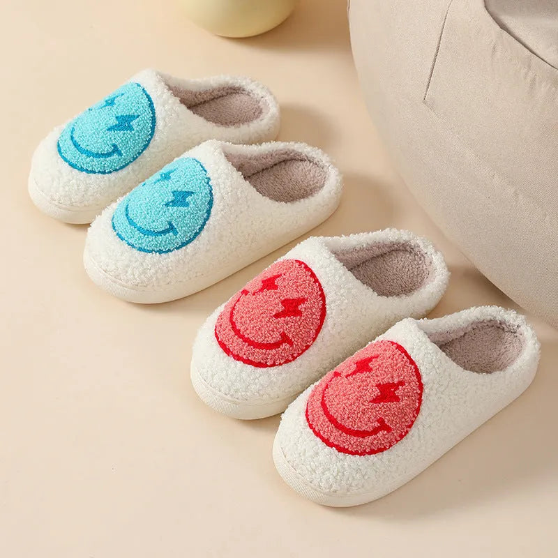 Women's plush cartoon pattern slippers with a non-slip PVC sole in Big Love design