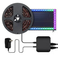 Graffiti smart LED light strip for TV background lighting with intelligent remote control.