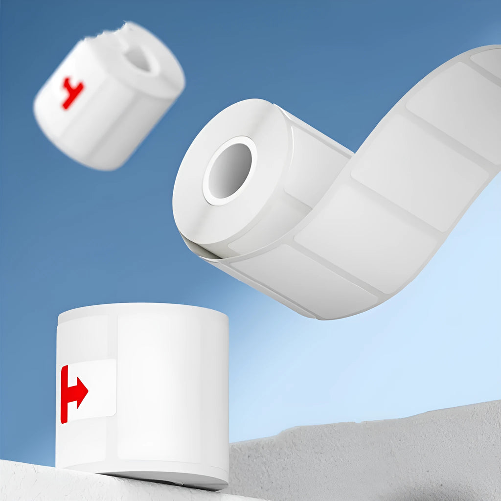 Roll of white 40x40mm four-proof thermal label paper adhesive stickers for retail pricing