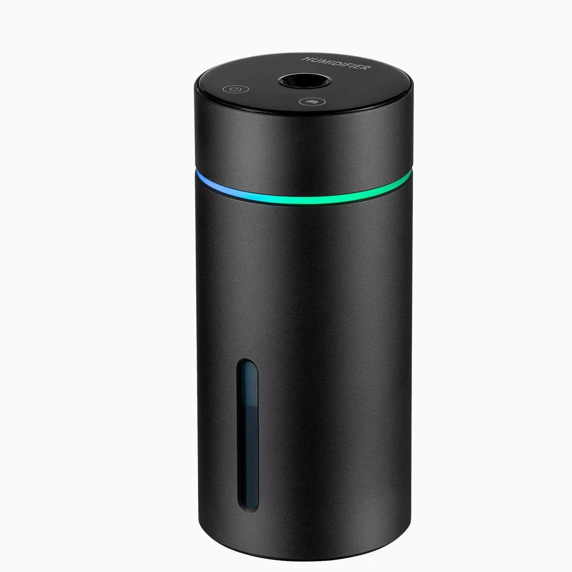 Aluminium alloy car humidifier and essential oil diffuser with 260ml water tank and colourful night light