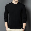 Men's round neck wool T pullover sweater in winter casual style with long sleeves
