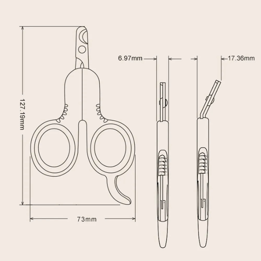 Professional grey pet nail clippers with curved tip and rubberised anti-slip handle.