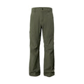 Men's straight-leg casual trousers in Army Green with an elastic mid waistband on a white background.