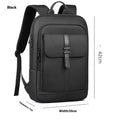 Solid black Oxford cloth backpack with wear-resistant sewing for business commuting