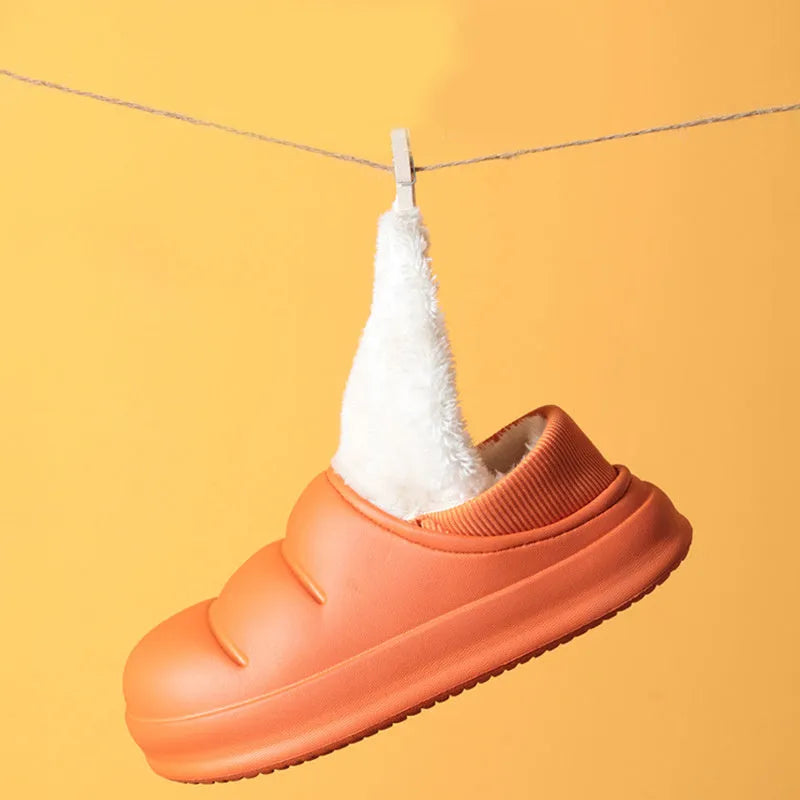 Waterproof cotton couple slippers with EVA sole in multiple colours