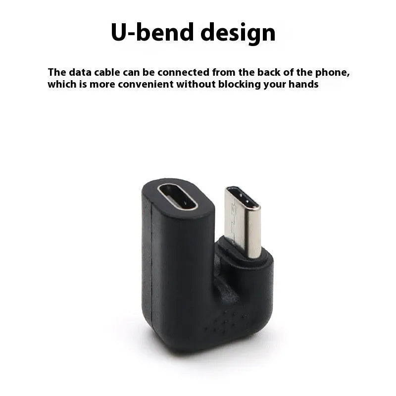 Four U-bend USB male to female adapter extension cables for mobile devices