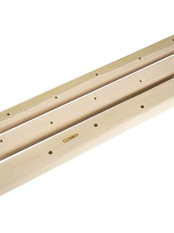 Three wooden fingerboards for grip strength training in 12cm, 40cm and 50cm lengths