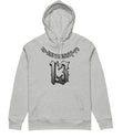 Hooded fleece-lined pullover sweater in beige colour showing loose fit design