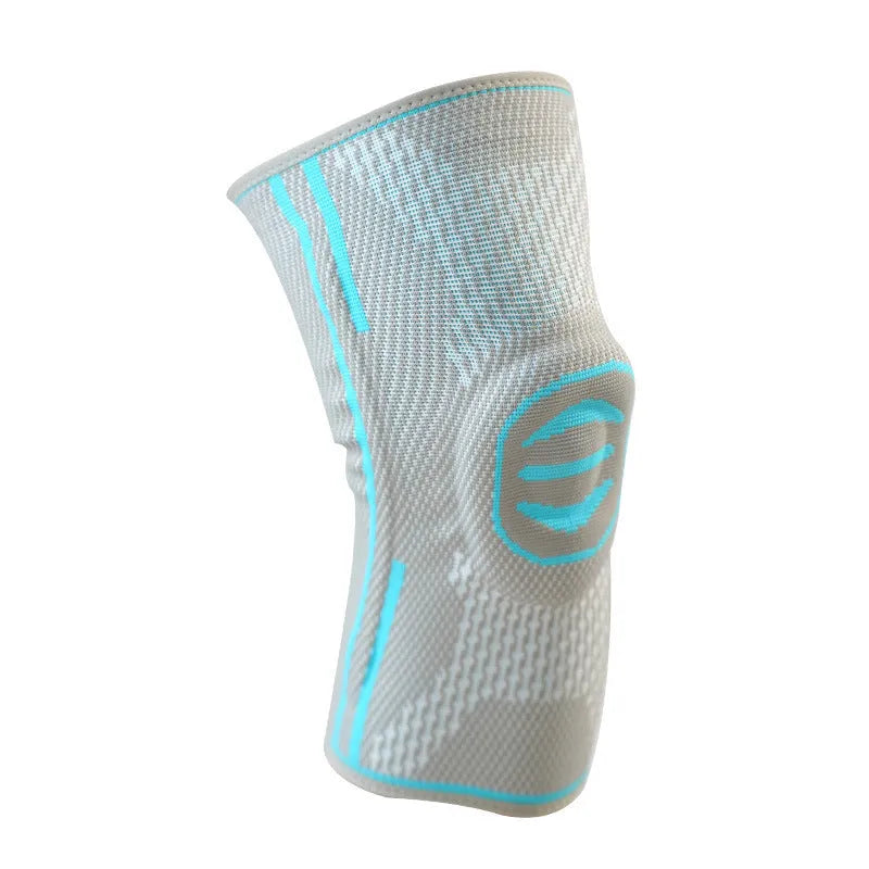 A pair of cotton knee pads for mountaineering in blue, shown in size L.