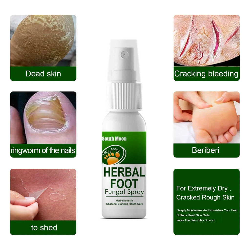 30ml bottle of clear foot hydrating and nourishing care spray on a flat surface.