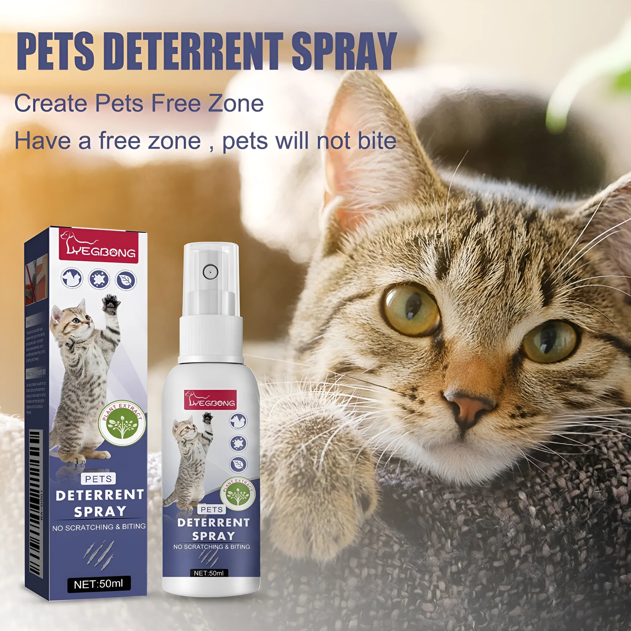 50ml pet training spray bottle boxed for furniture protection against scratching