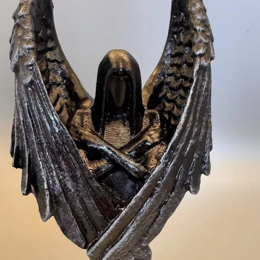 Dark Angel resin statue ornament measuring 17cm tall on display shelf.