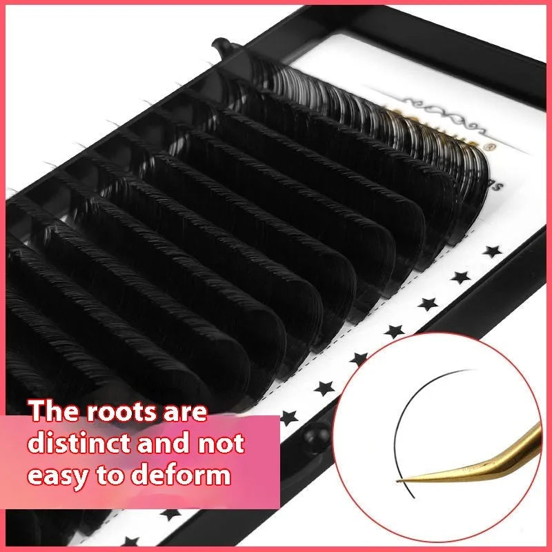 Mink hair false eyelashes showing 16 dense rows with length options from 8mm to 18mm
