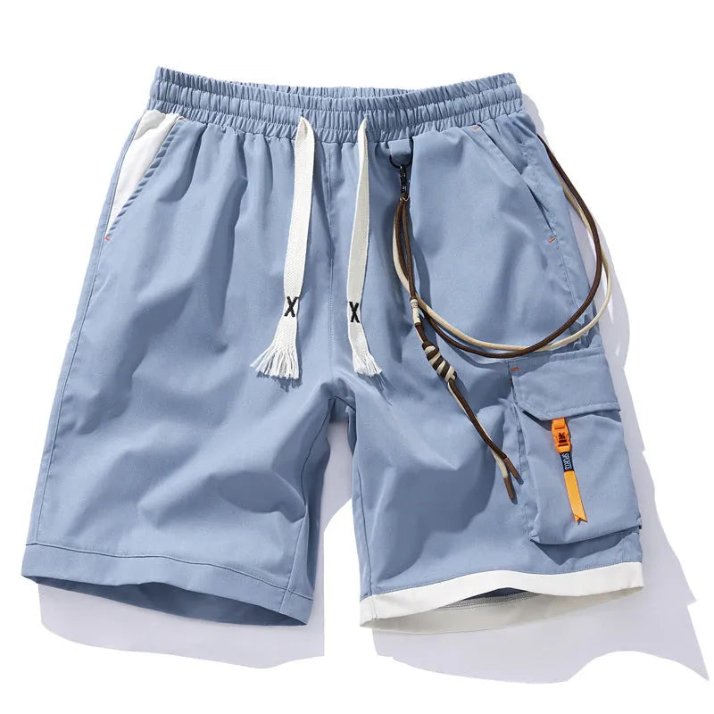 Men's plus size bamboo fibre sports shorts in straight leg cropped design showing high waist