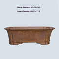 Purple sand rectangular segmented flowerpot with hand-changed design and double pumping angle.