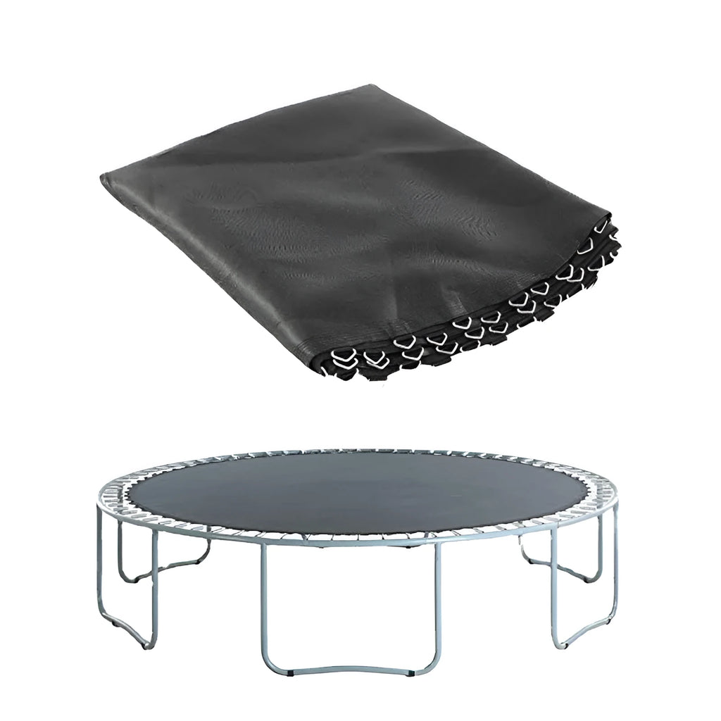 Round elastic bungee fabric for trampolines with button fastenings, shown in multiple size options.