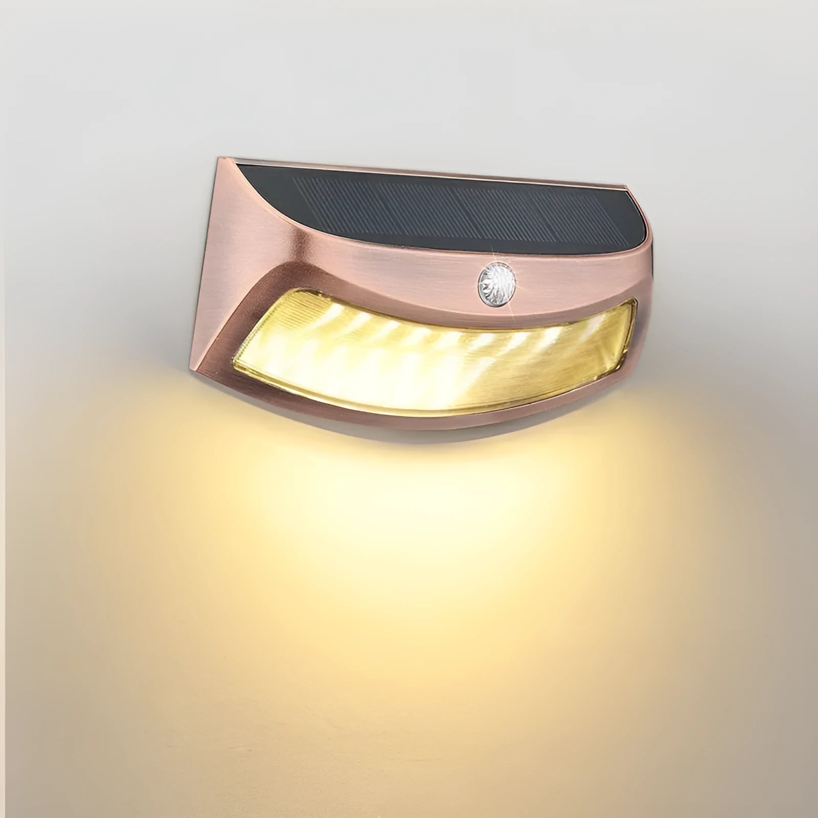 Solar outdoor wall lamp with smiling face design for garden courtyard lighting